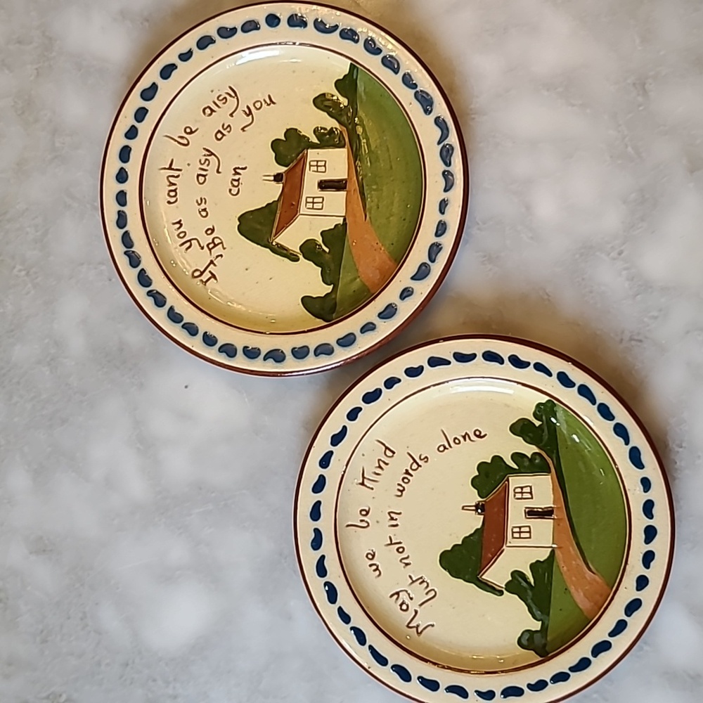 Vintage Torquay Watcombe Mottoware Plates (2)